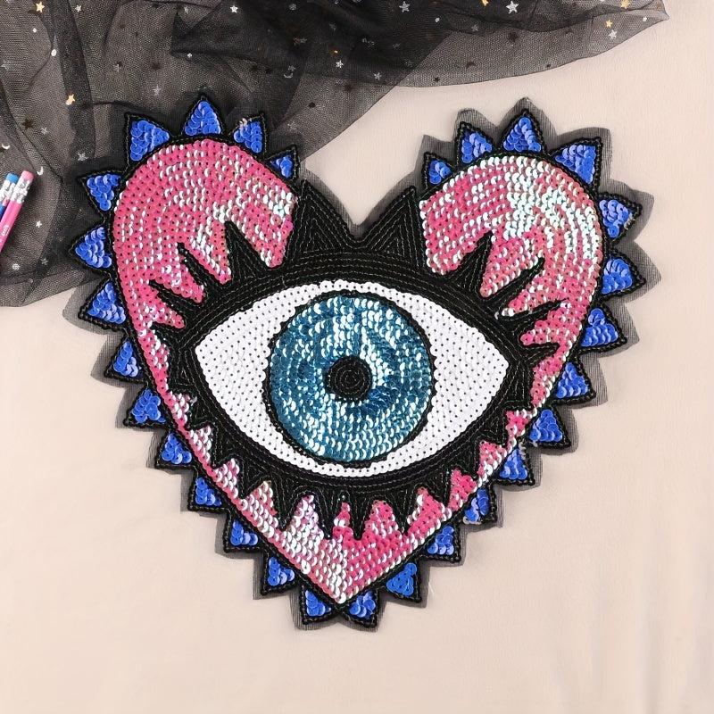 Sequin Eye Patches Iron On DIY Sewing Accessories for Jackets Clothes Hats Bags