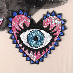 Sequin Eye Patches Iron On DIY Sewing Accessories for Jackets Clothes Hats Bags