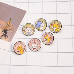 Cartoon Cat And Dog Club Brooch For Men