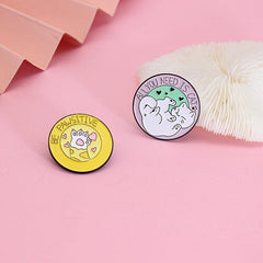 Cartoon Cat And Dog Club Brooch For Men