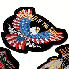 4pcs Embroidered Punk Skull Cloth Stickers Halloween Style Decorative Patches