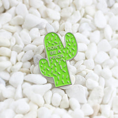 DON'T BE A PRICK Green Cactus Brooch