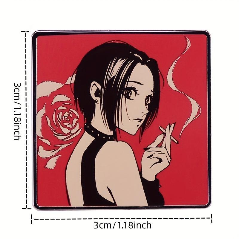 Anime Girl Metal Brooch Punk Badge for Clothing and Bags