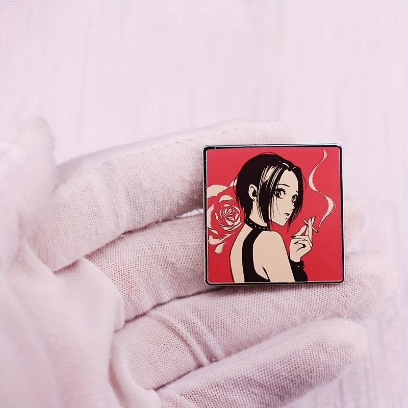 Anime Girl Metal Brooch Punk Badge for Clothing and Bags