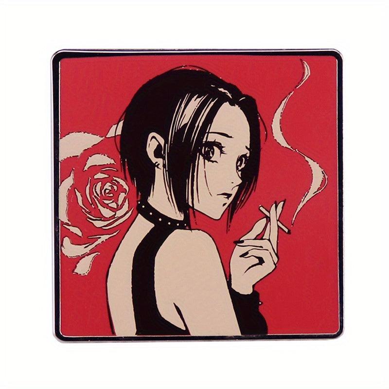 Anime Girl Metal Brooch Punk Badge for Clothing and Bags