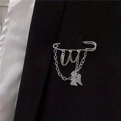 Chain Cross Brooch Tassel Pin Buckle Clothes Accessories