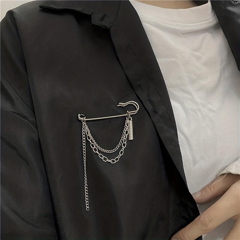 Chain Cross Brooch Tassel Pin Buckle Clothes Accessories