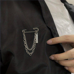 Chain Cross Brooch Tassel Pin Buckle Clothes Accessories