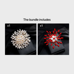 Snowflake Flower Pearl Brooch Rhinestone Pin Wedding Gift Men