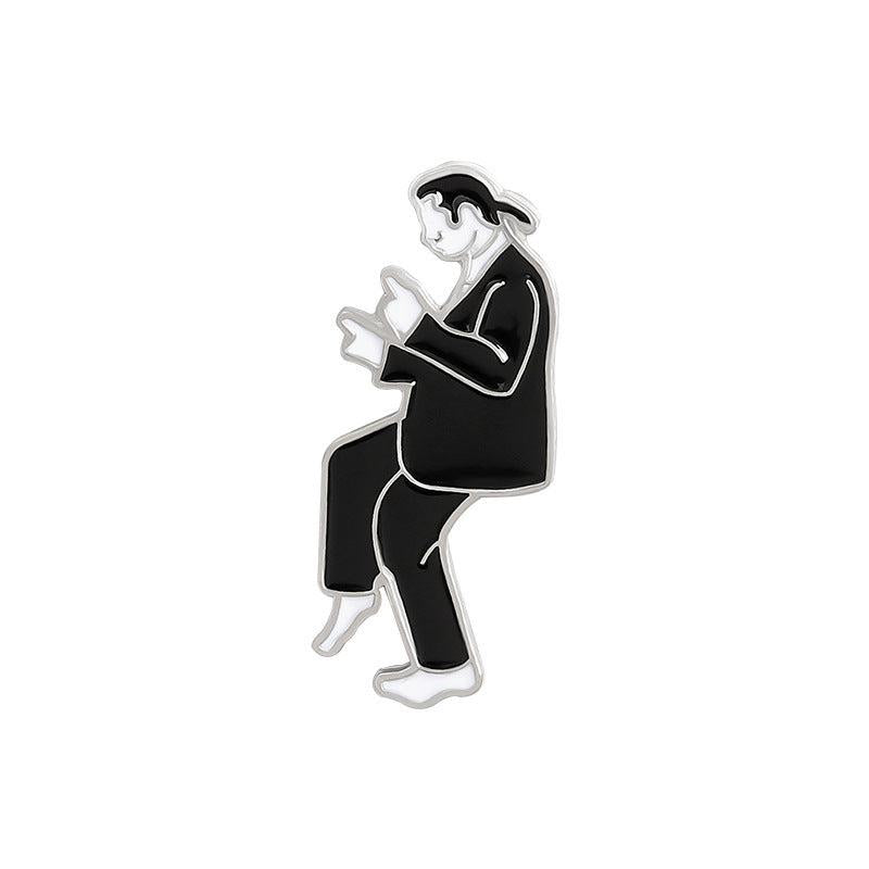 Dancing Girl Boy Brooch Enamel Pin Backpacks Jackets Hats Scarves Pants