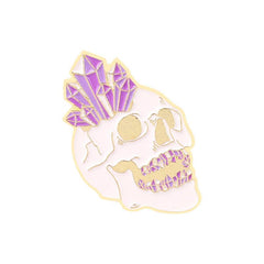 Skull Wishing Crystal Brooch For Men Pins
