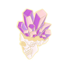 Skull Wishing Crystal Brooch For Men Pins