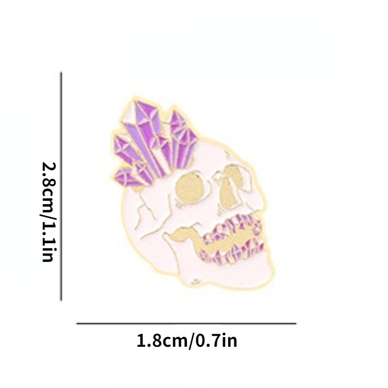 Skull Wishing Crystal Brooch For Men Pins
