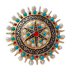Vintage Western Pearl Bohemian Brooch for Banquet Wear