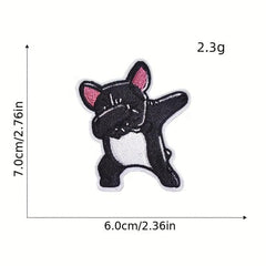 5pcs Doggy Iron On Patches Sew On Embroidered Applique Repair Patch DIY Crafts
