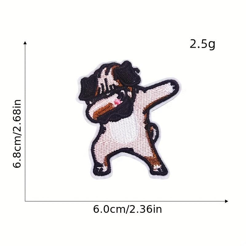 5pcs Doggy Iron On Patches Sew On Embroidered Applique Repair Patch DIY Crafts