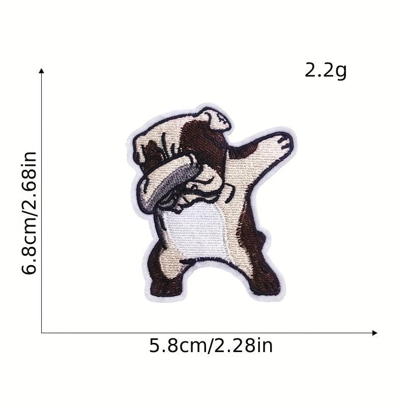 5pcs Doggy Iron On Patches Sew On Embroidered Applique Repair Patch DIY Crafts