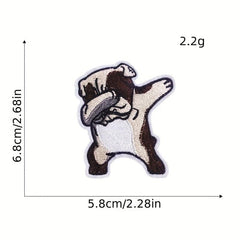 5pcs Doggy Iron On Patches Sew On Embroidered Applique Repair Patch DIY Crafts