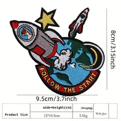 4pcs Cartoon Planet Embroidered Patch Stickers Clothes Pants Hat Cloth Stickers