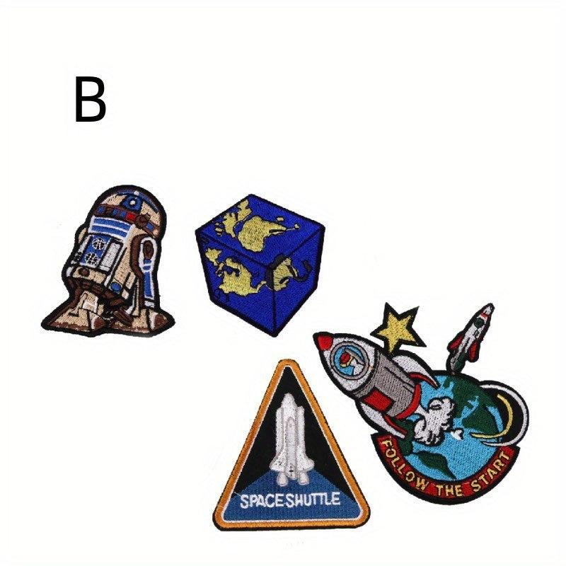 4pcs Cartoon Planet Embroidered Patch Stickers Clothes Pants Hat Cloth Stickers
