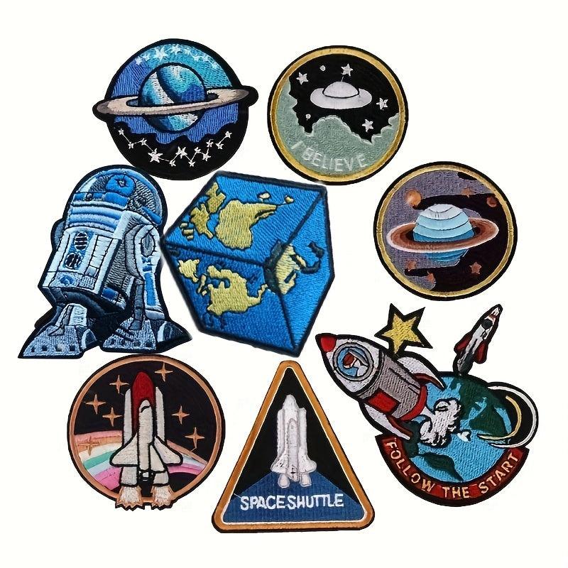 4pcs Cartoon Planet Embroidered Patch Stickers Clothes Pants Hat Cloth Stickers
