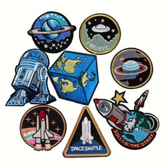 4pcs Cartoon Planet Embroidered Patch Stickers Clothes Pants Hat Cloth Stickers