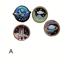 4pcs Cartoon Planet Embroidered Patch Stickers Clothes Pants Hat Cloth Stickers