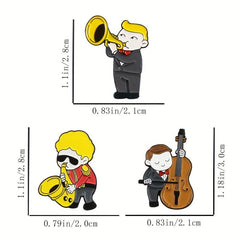 Musician Brooch Trumpet Saxophone Violin