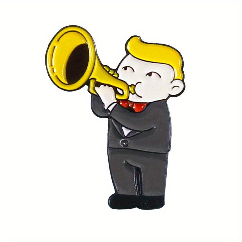 Musician Brooch Trumpet Saxophone Violin