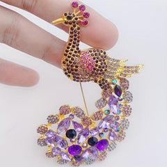 Sparkling Zircon Inlaid Alloy Brooch - Banquet Jewelry Gift