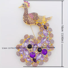 Sparkling Zircon Inlaid Alloy Brooch - Banquet Jewelry Gift