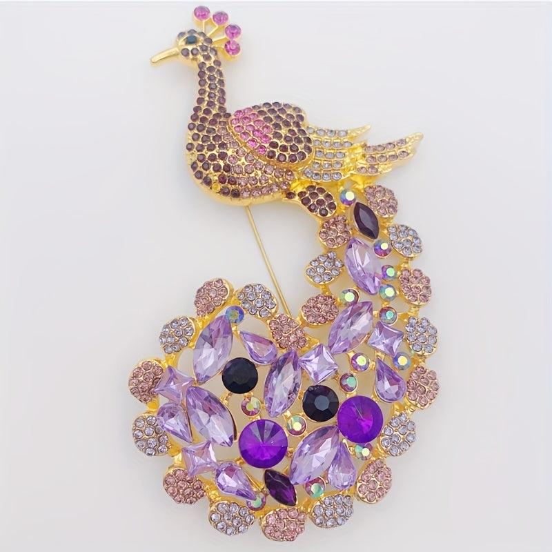 Sparkling Zircon Inlaid Alloy Brooch - Banquet Jewelry Gift