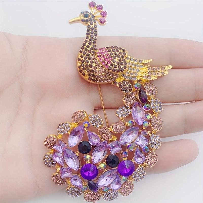 Sparkling Zircon Inlaid Alloy Brooch - Banquet Jewelry Gift