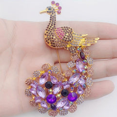 Sparkling Zircon Inlaid Alloy Brooch - Banquet Jewelry Gift