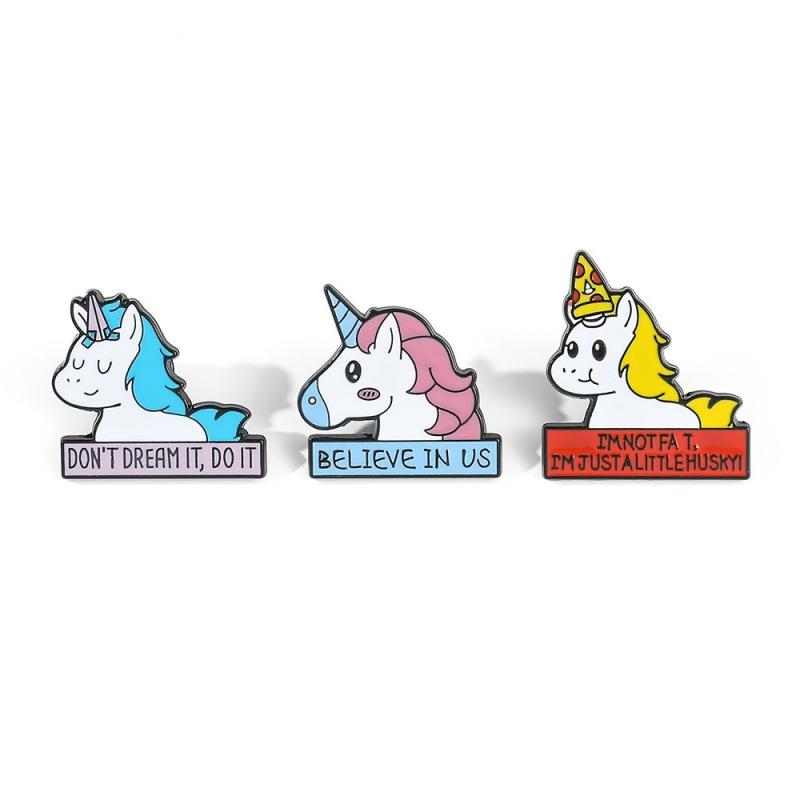 Cartoon Unicorn Enamel Chest Bag Accessory