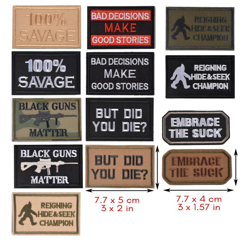 JCARP 2pcs Hook&Loop Embroidered Patches Tactical Badges For Men