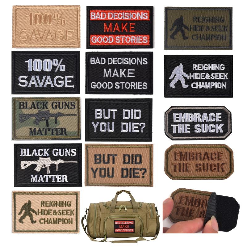 JCARP 2pcs Hook&Loop Embroidered Patches Tactical Badges For Men