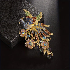Colorful Zircon Peacock Brooch Banquet Fine Jewelry