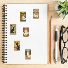 72 Pcs Cat Tarot Horoscope Stickers Waterproof Vinyl Stickers DIY Gift
