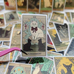 72 Pcs Cat Tarot Horoscope Stickers Waterproof Vinyl Stickers DIY Gift