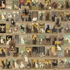72 Pcs Cat Tarot Horoscope Stickers Waterproof Vinyl Stickers DIY Gift