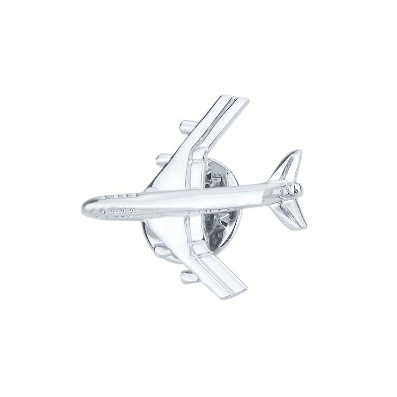 Men's Silver Airplane Brooch Retro Lapel Pin Suit Collar Corsage