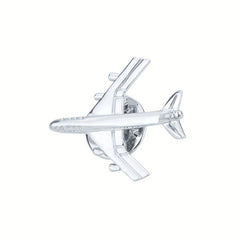 Men's Silver Airplane Brooch Retro Lapel Pin Suit Collar Corsage
