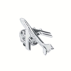 Men's Silver Airplane Brooch Retro Lapel Pin Suit Collar Corsage