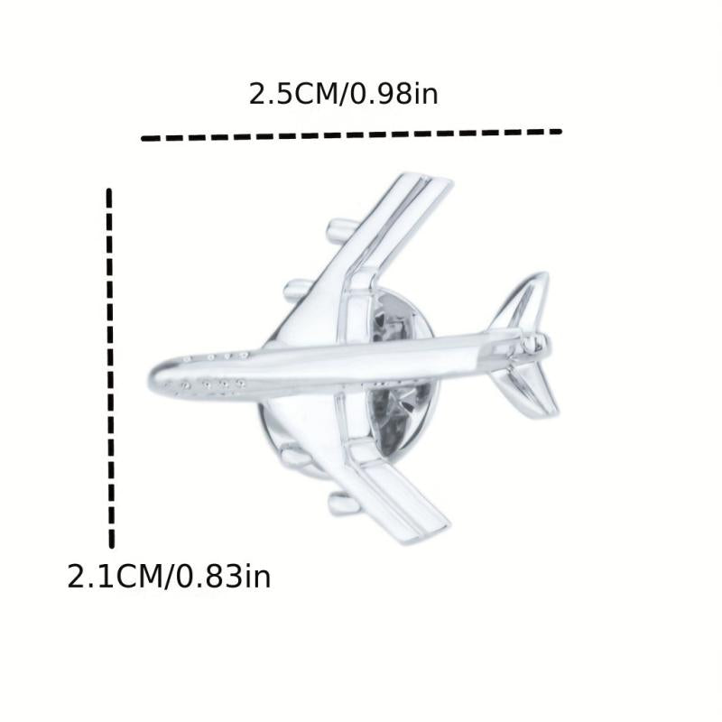 Men's Silver Airplane Brooch Retro Lapel Pin Suit Collar Corsage