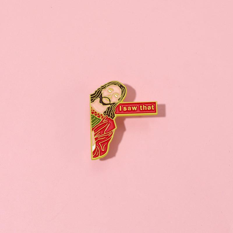 Cartoon Character Head Men's Brooch