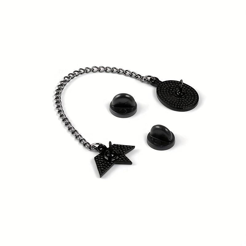 Paper Boat Red Balloon Long Chain Brooch Enamel Lapel Pin For Men