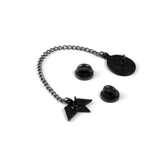Paper Boat Red Balloon Long Chain Brooch Enamel Lapel Pin For Men