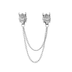 Alloy Dragon Head Shirt Collar Pin Suit Accessories Brooch Men's Decorations