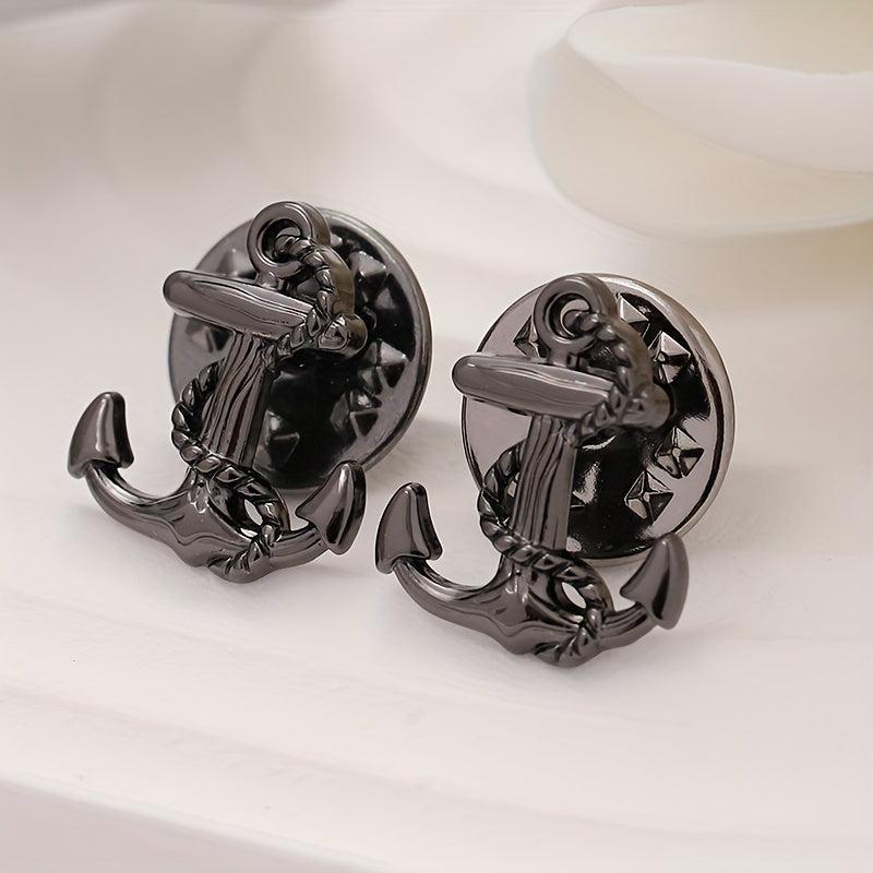 3pcs Boat Anchor Brooch Suit Shirt Woolen Coat Diy Creative Brooch